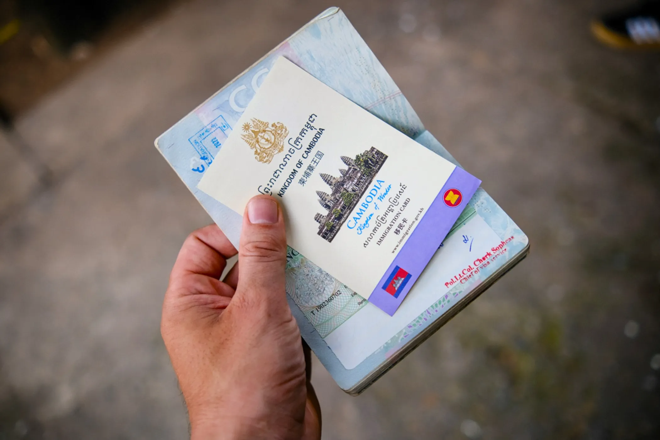 Immigration card visto per la cambodia