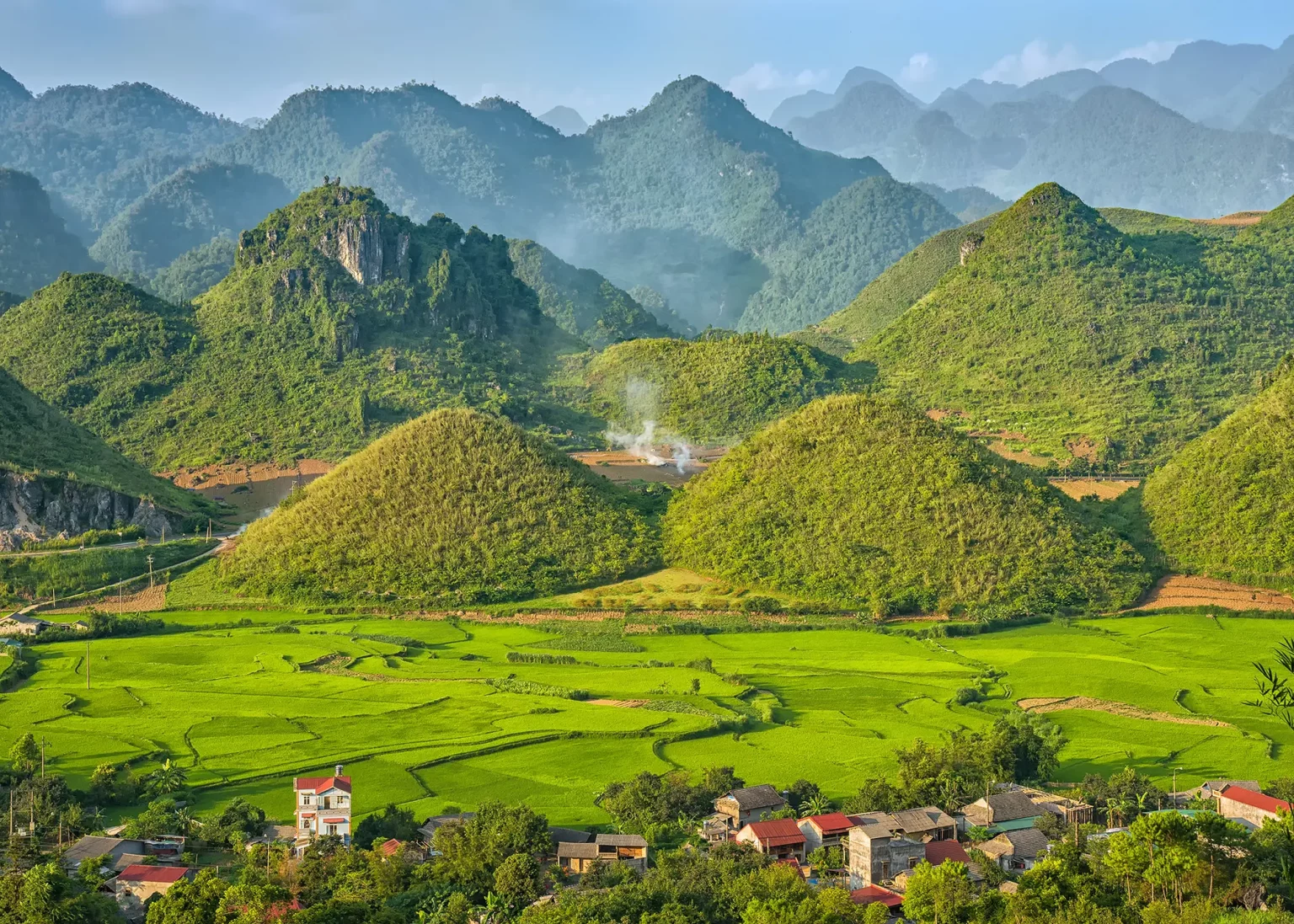 le risaie del Nord Vietnam accestimento